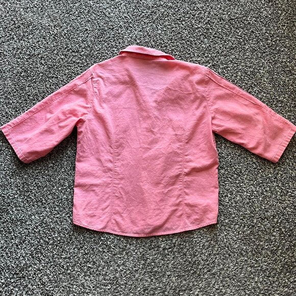 Woolrich Button up Shirt Womens Large Pink/Geranium 100% Cotton Top - Picture 4 of 8